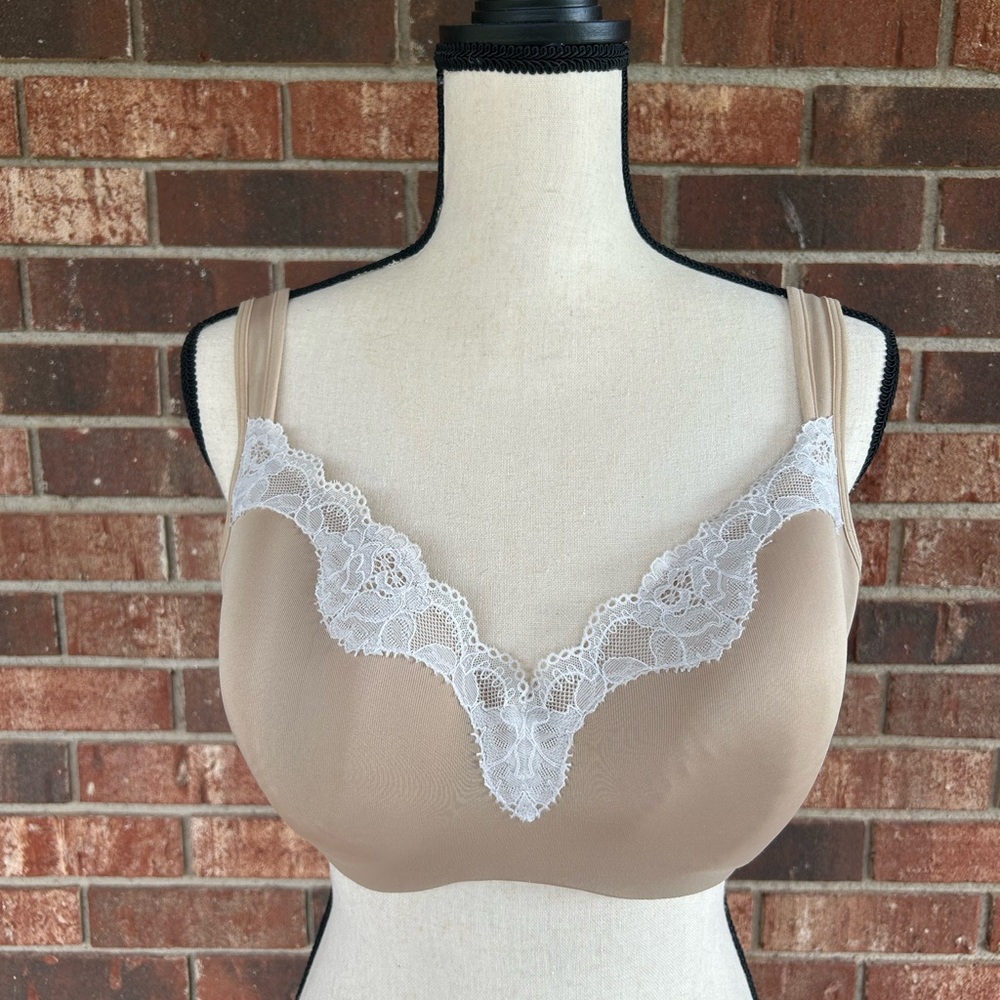 Cacique Tan Lace Trim Bra
